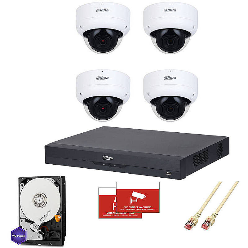 Dahua 4K NVR CCTV Kit 8 Kanal POE mit 8MP Überwachungskamera IPC-HDBW2831E-S-S2 NVR2108HS-8P-S3 Videoüberwachung 24/7 Sicherheitstechnik