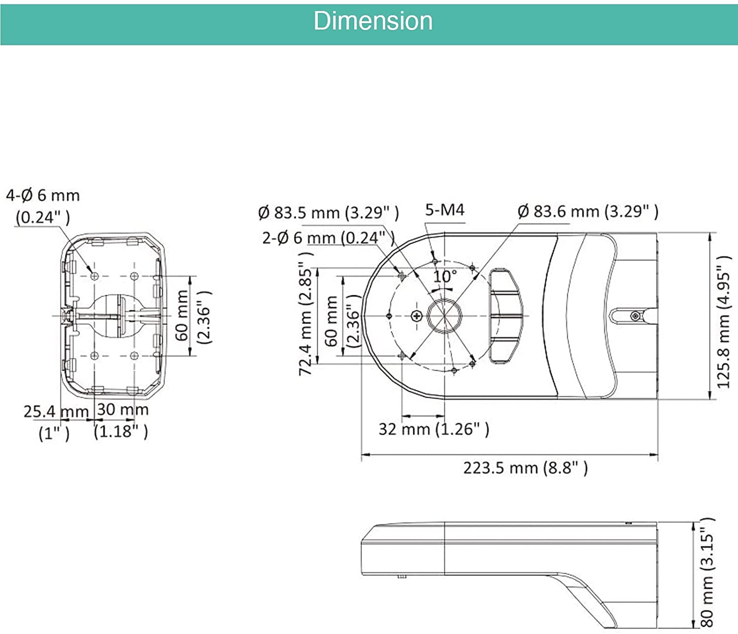 Hikvision Wandhalterung DS-1294ZJ-PT Anschlussdose für DS-2DE2A404IW-DE3/W DS-2DE2A404IW-DE3 PTZ-Kamera