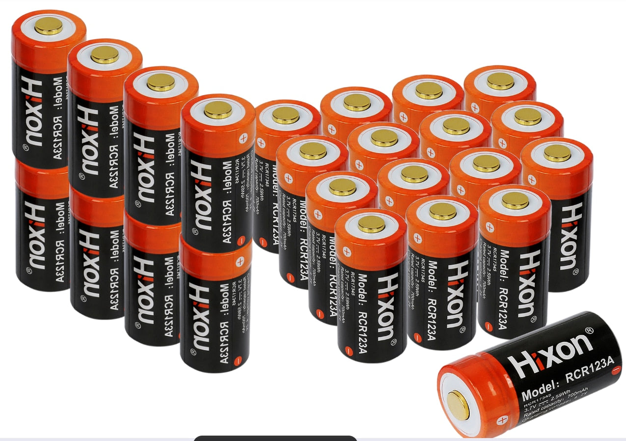 Hixon--12 Stück RCR123a 700mAh 16340 Wiederaufladbare Batterie 3.7V cr123a