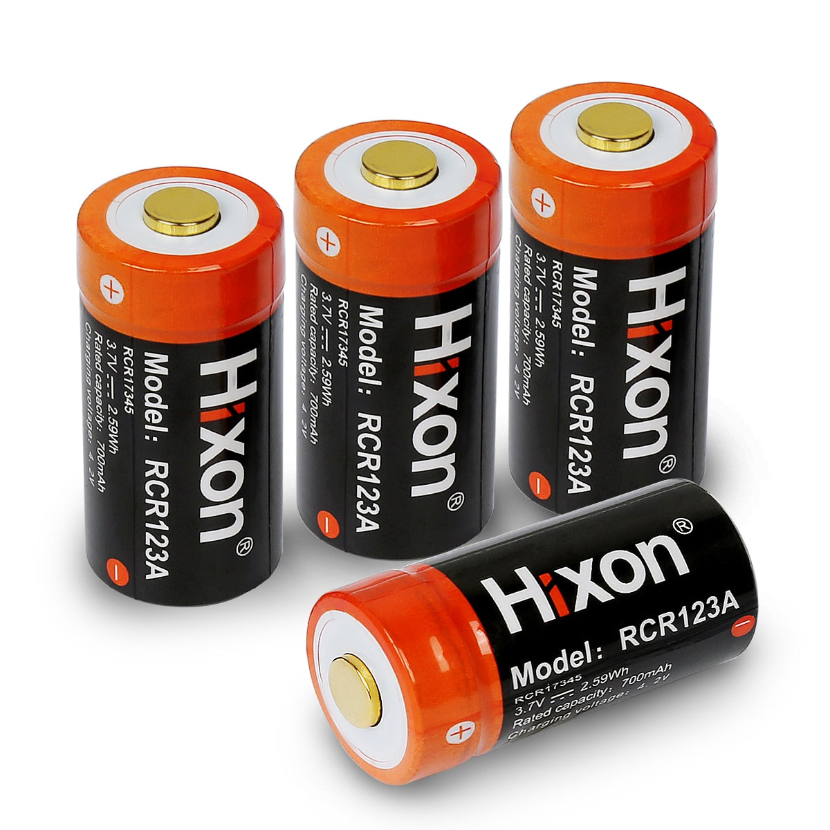 Hixon--12 Stück RCR123a 700mAh 16340 Wiederaufladbare Batterie 3.7V cr123a