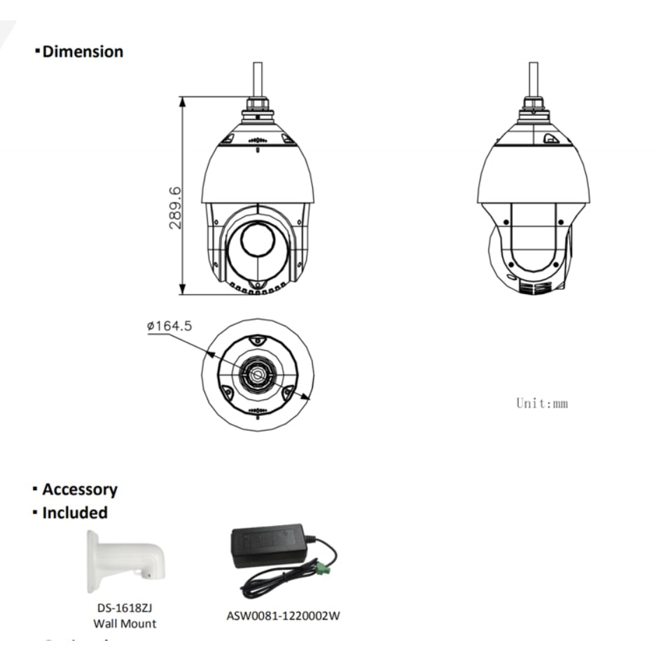 Hikvision DS-2DE4425IW-DE(T5) 4MP 25X DarkFighter IR AcuSense Netzwerk Speed Dome Kamera
