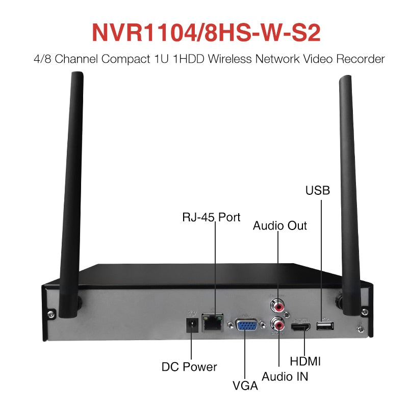 Dahua WIFI Ai imou NVR1104HS-W-S2 4 Kanal NVR1108HS-W-S2 8 Kanal Kompakt 1U 1HDD H.265 ONVIF Netzwerk-Videorekorder