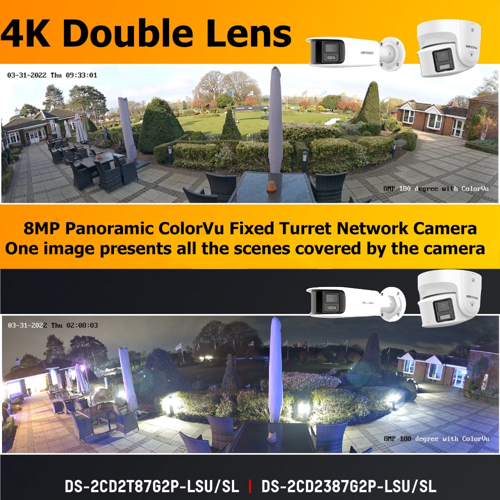 Hikvision 8MP Panorama ColorVu Bullet IP Kamera DS-2CD2T87G2P-LSU/SL 4K