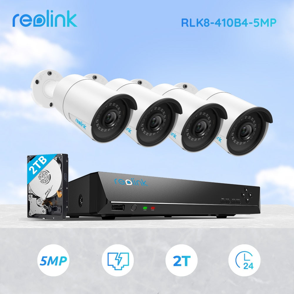Reolink  RLK8-410B4 5MP Kamera System 24/7 Schutz in 5MP Super HDHDD