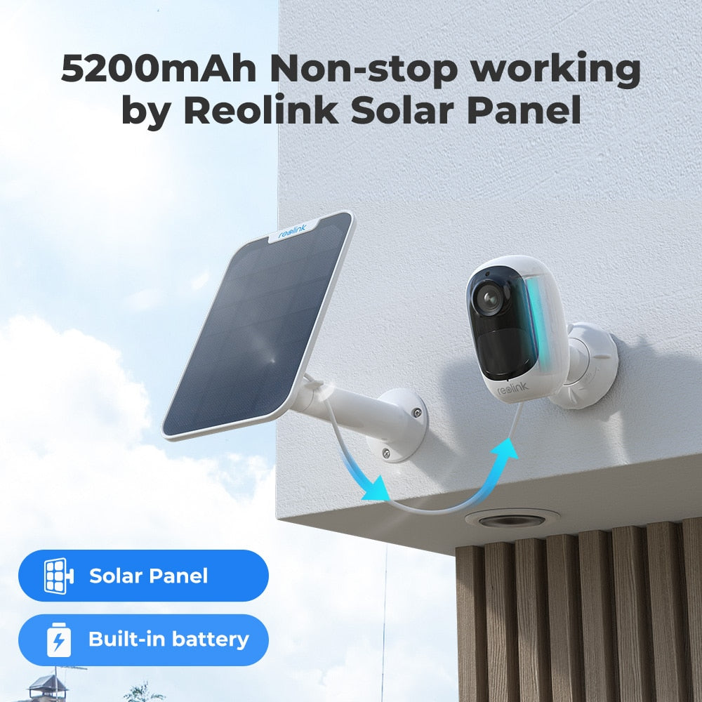 Reolink Argus 2E Solar Panel wiederaufladbare Batterie WiFi Kamera 1080P Full HD
