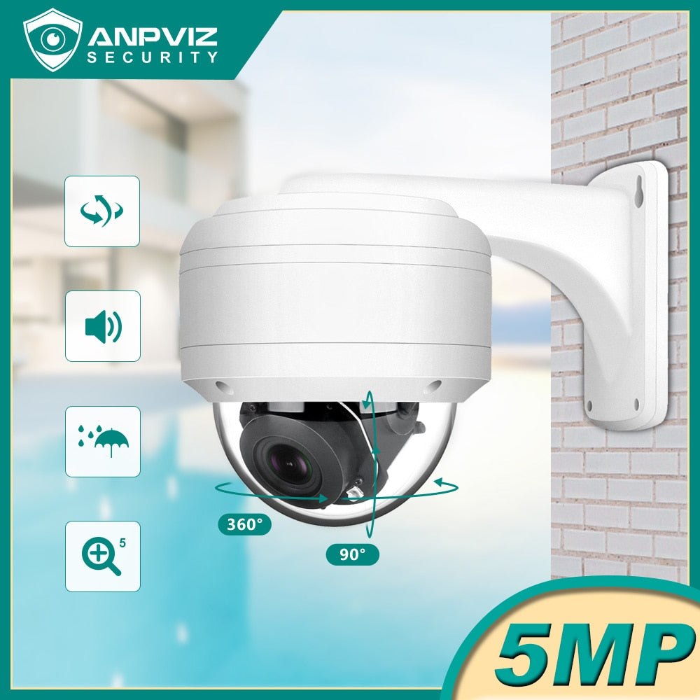 Anpviz 5MP POE PTZ IP Dome Camera Outdoor 4K 8MP