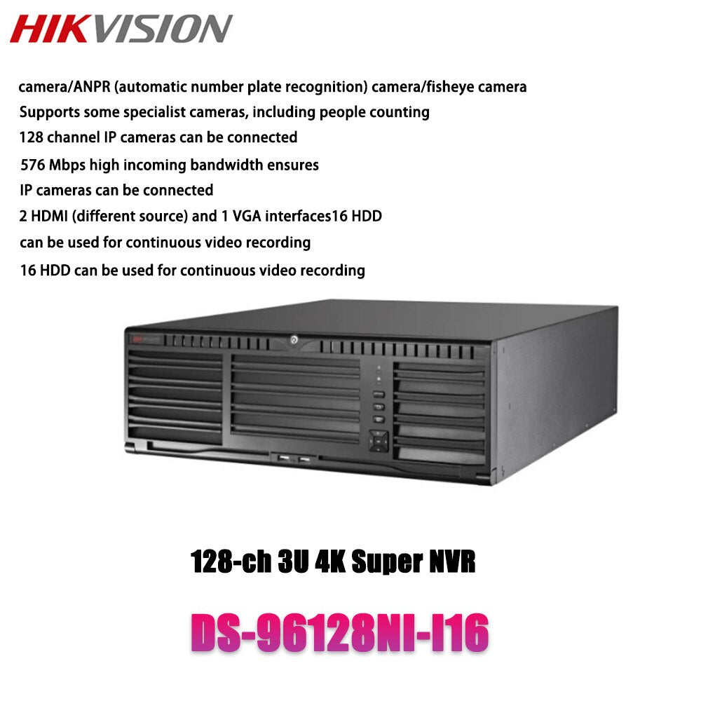 Hikvision VCA Suche Gesichtserkennung DS-96128NI-I16 12CH 4K Super NVR H.265+