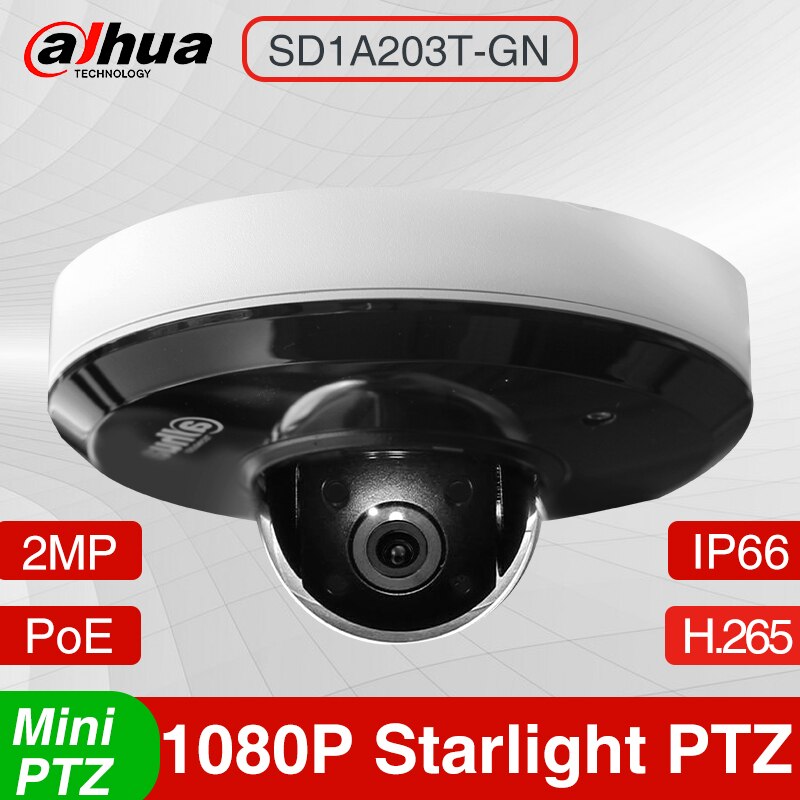 Dahua Original 2MP PoE 3x PTZ Starlight Überwachungskamera SD1A203T-GN Fisheye
