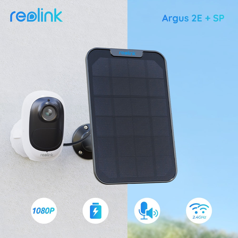 Reolink Argus 2E Solar Panel wiederaufladbare Batterie WiFi Kamera 1080P Full HD